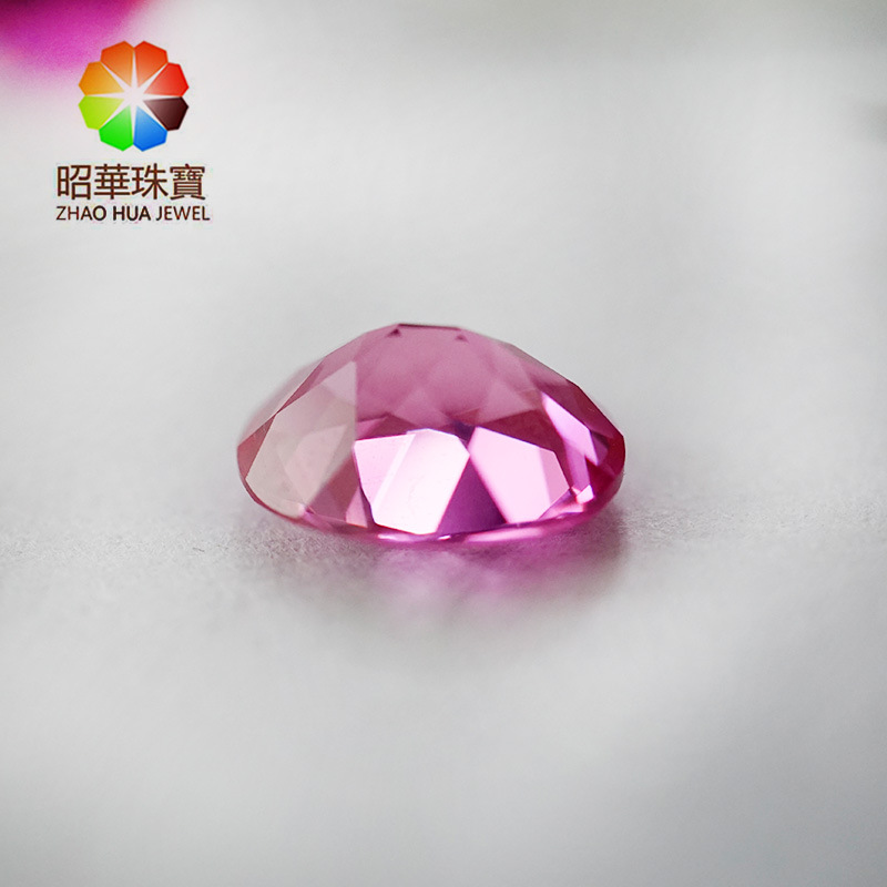 玫红刚玉 椭圆 合成蓝宝石 人工宝石 红刚玉梧州宝石